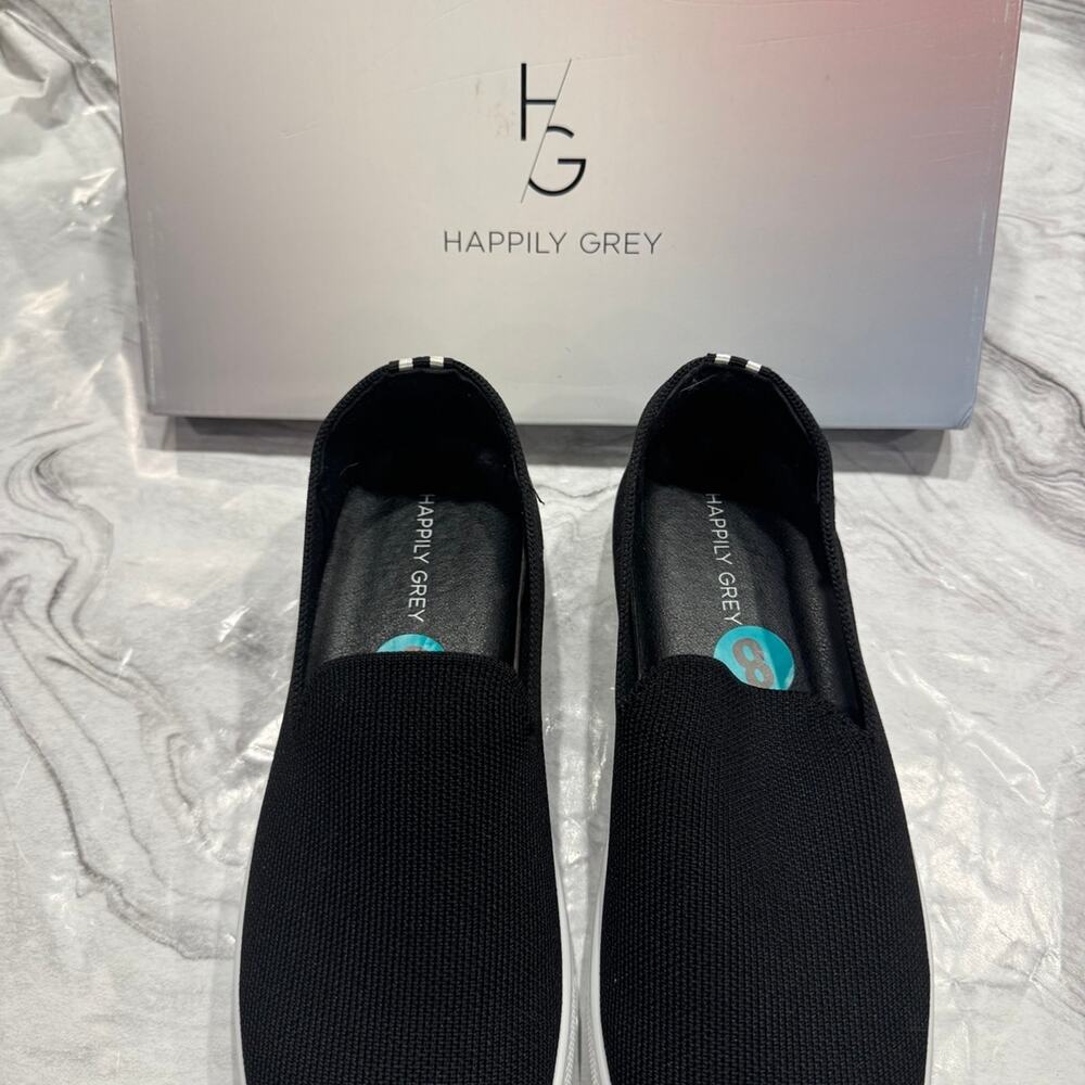 Happily Grey Slip On Shoes